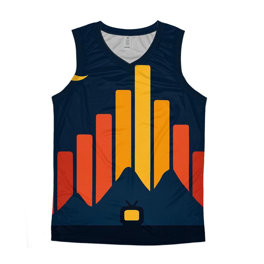 Equalizer Mountain Silhouette cotton sleeveless tops