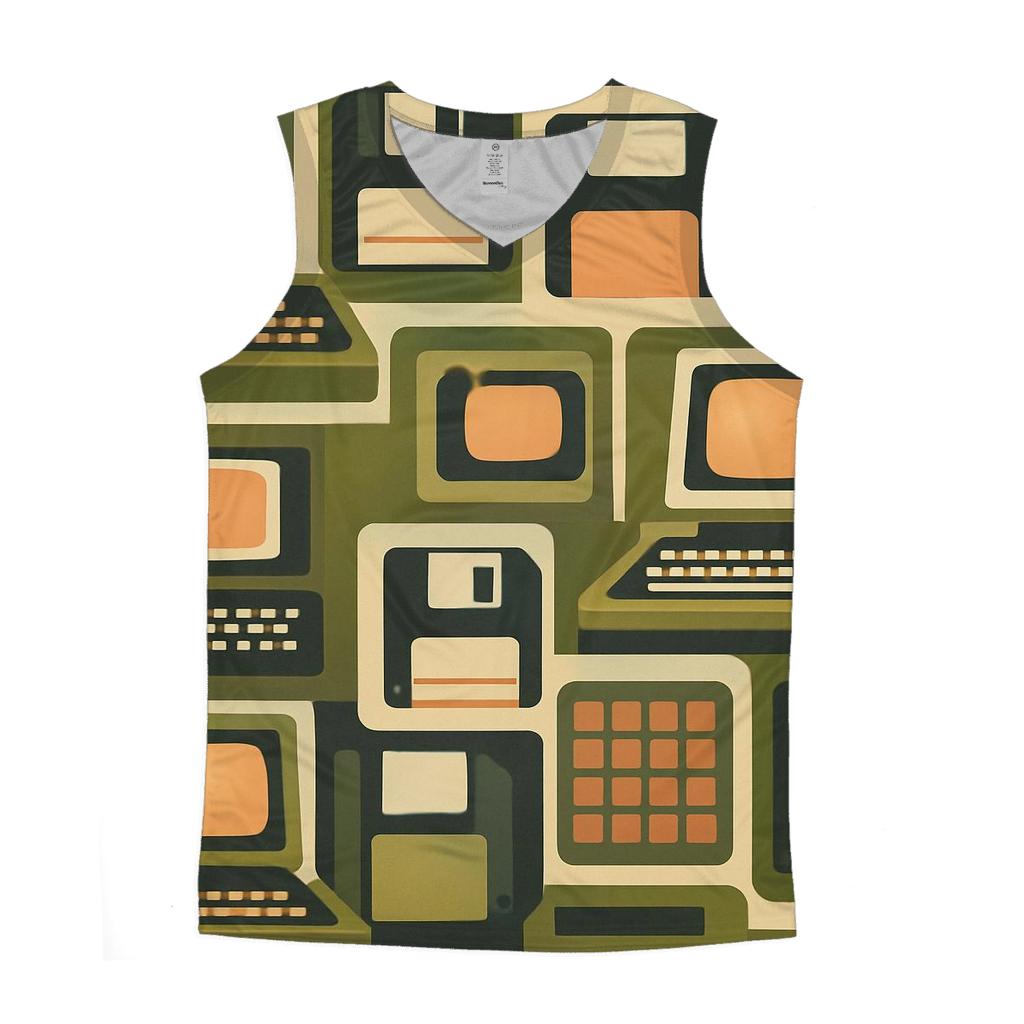 Retro Computer Terminal Blocks designer workout tanks