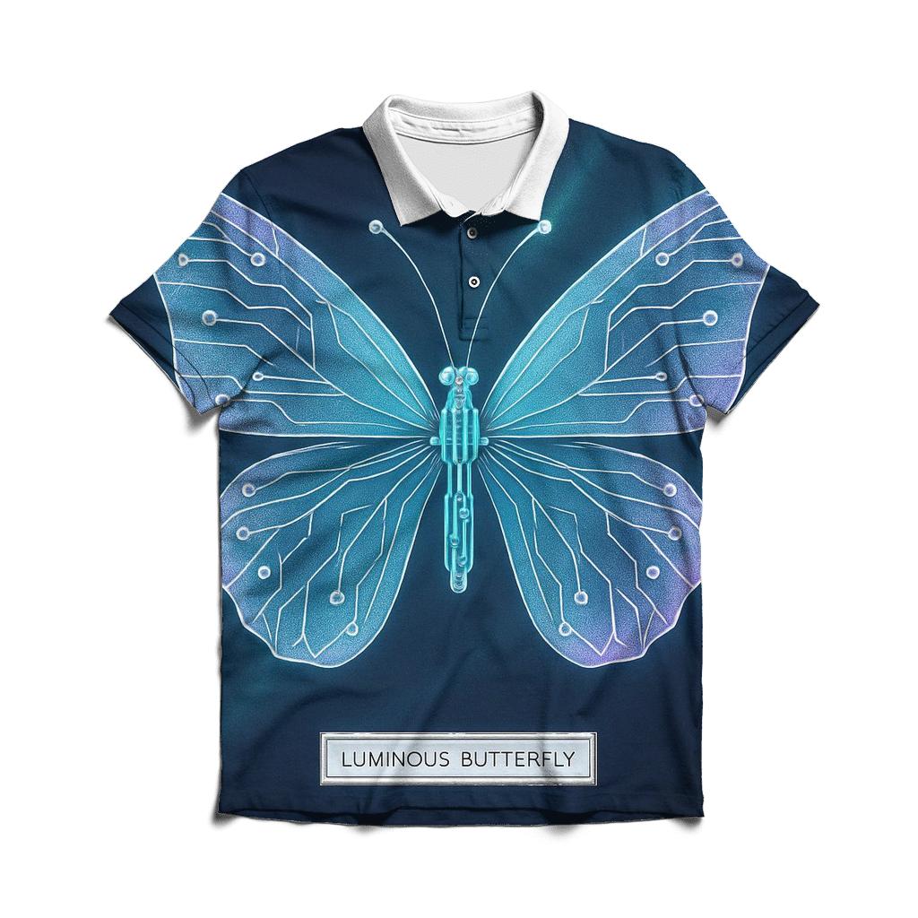 Aurora Circuit Butterfly Poster casual sports polo shirts