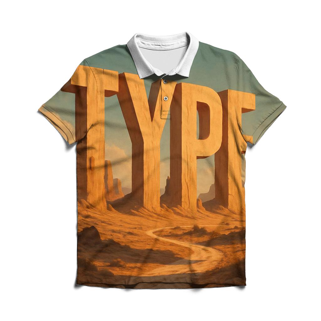 Desert Monolith Typeface Study branded logo polo shirts