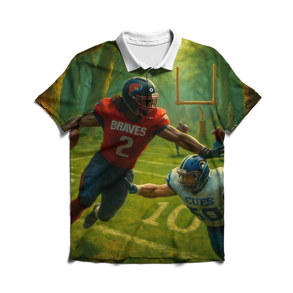Forest Shrine End Zone Duel Braves Versus Cubs custom polo shirts