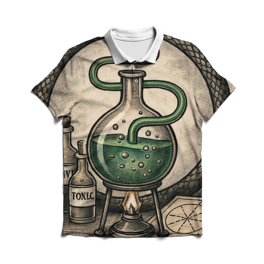 Alchemy Vessel Ouroboros Distillation classic pique polos