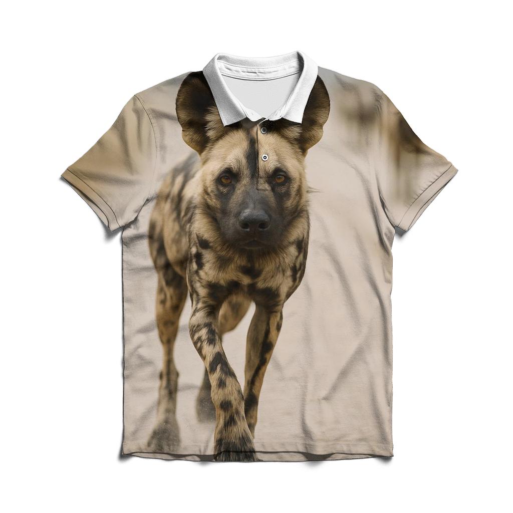 Savanna Dust Pause African Wild Dog casual sports polo shirts