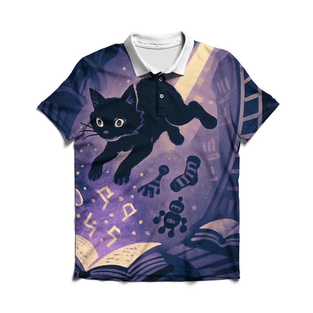 Library Of Jumping Shadows embroidered polo tops