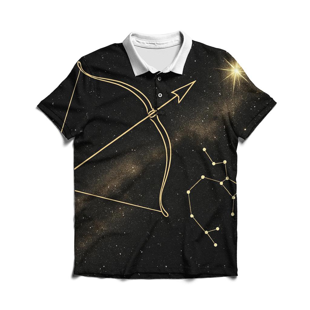 Sagittarius Archer Milky Way Aim embroidered polo tops