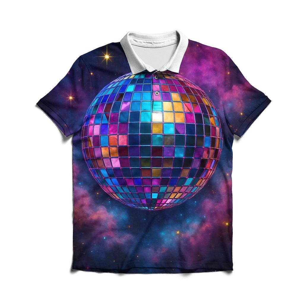 Disco Nebula Mosaic branded logo polo shirts