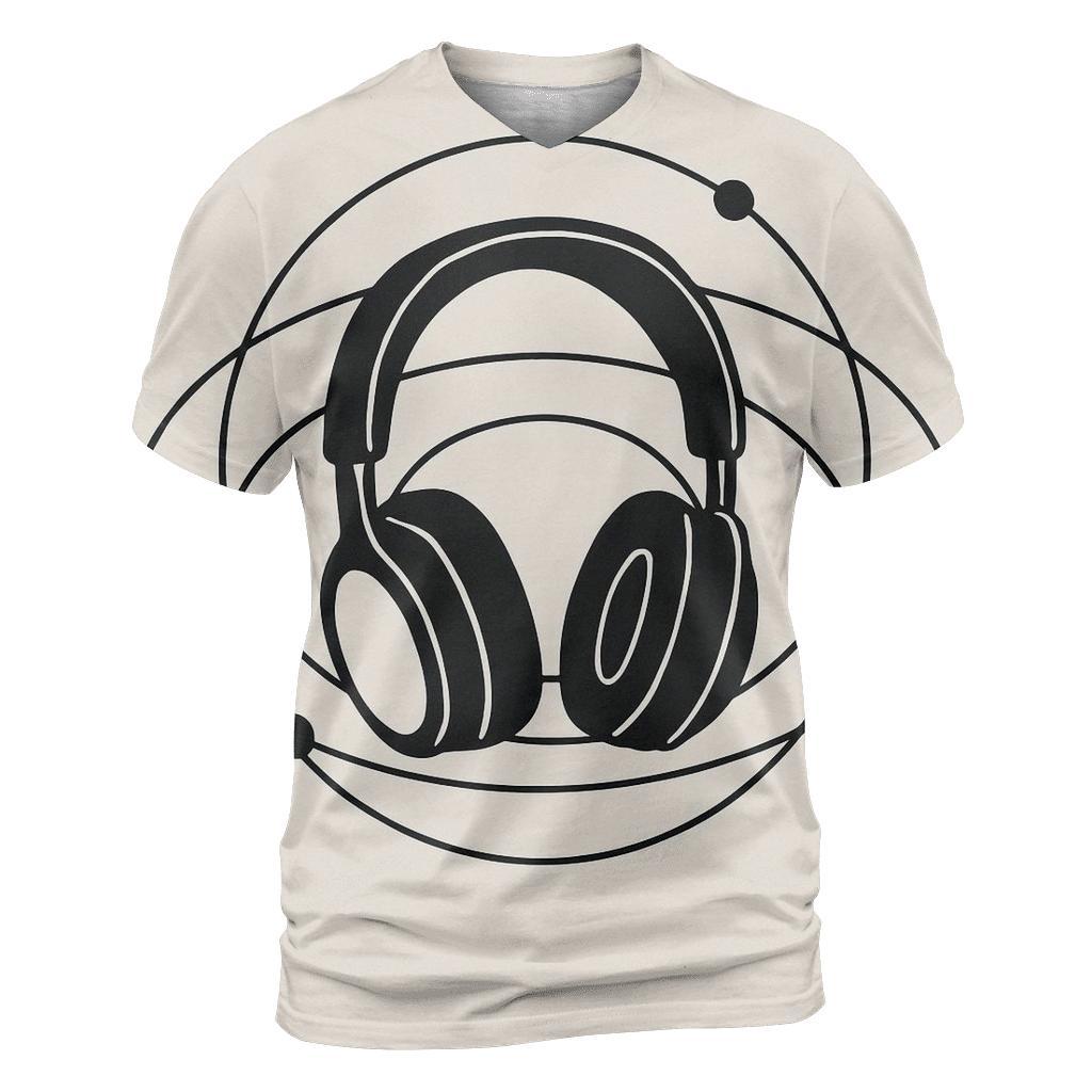 Headphones Orbit Diagram artistic all-over print tops