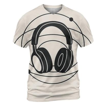 Headphones Orbit Diagram artistic all-over print tops