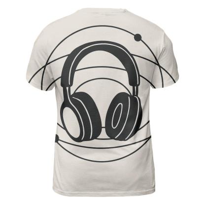 Headphones Orbit Diagram artistic all-over print tops