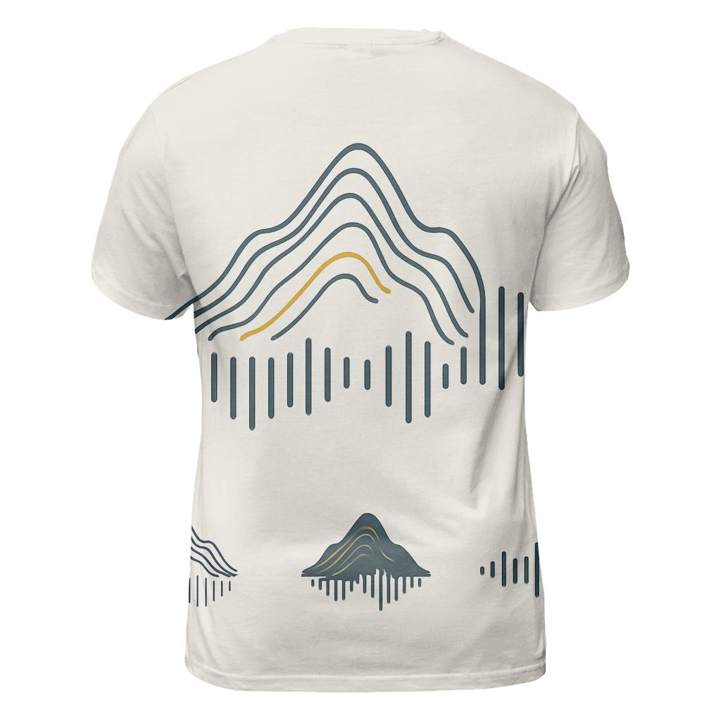 Mountain Topographic Wave Logo System vibrant all-over design tees