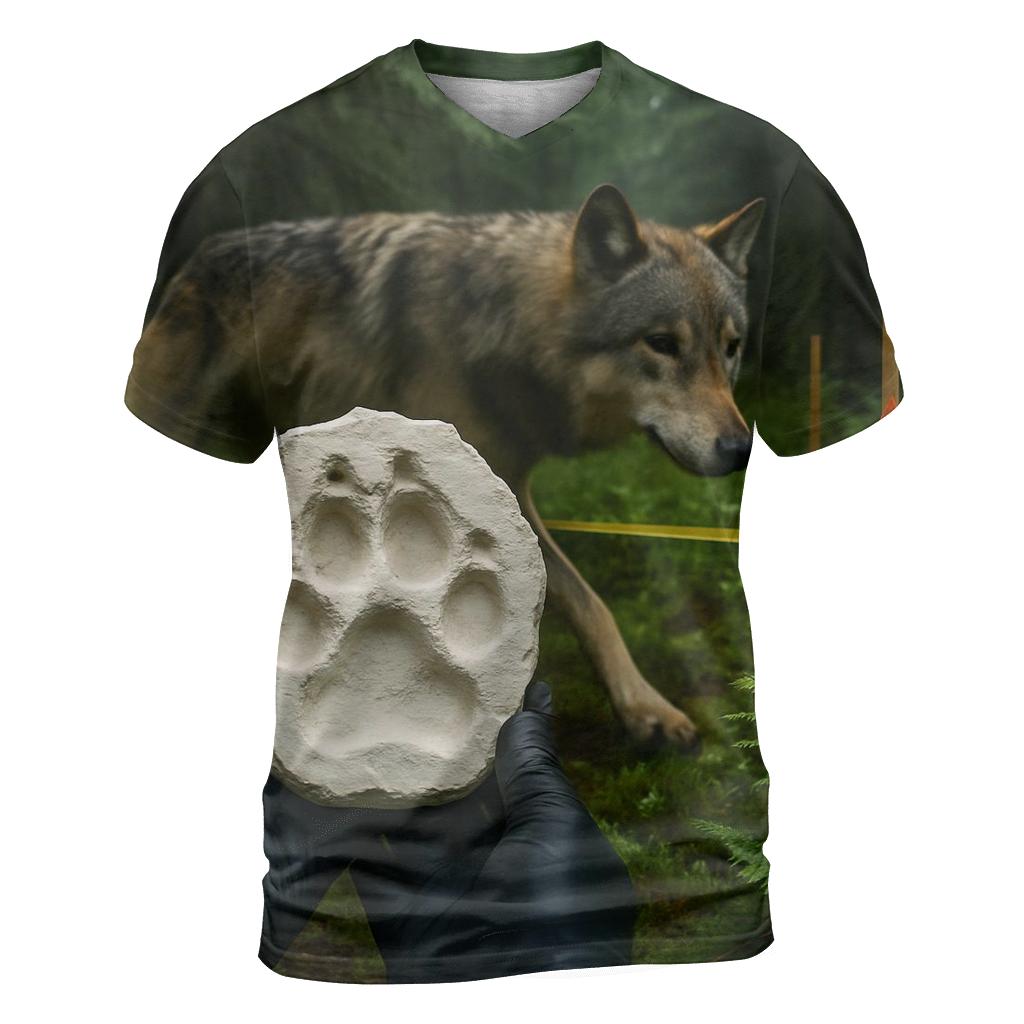 Forest Regeneration Plot With Wolf Track Cast artistic all-over print tops