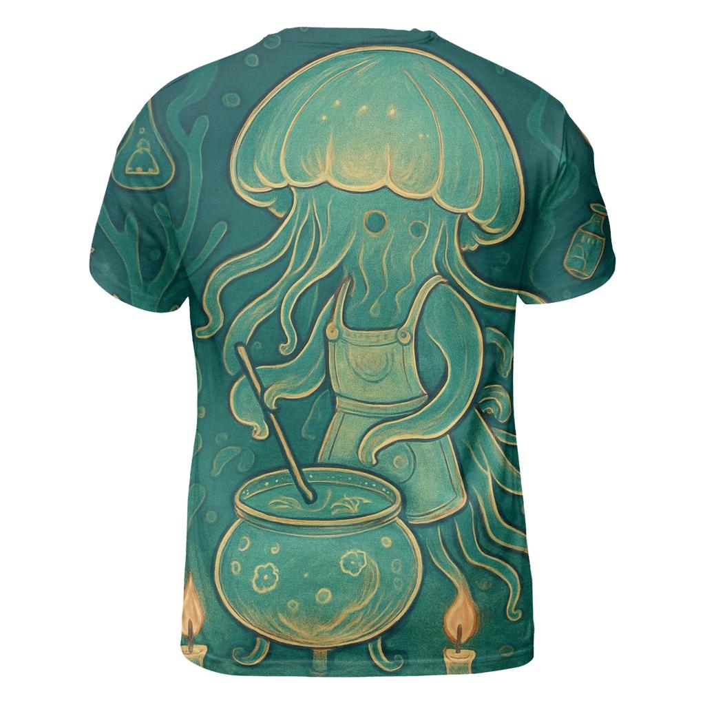 Candlelit Jellyfish Alchemist vibrant all-over design tees