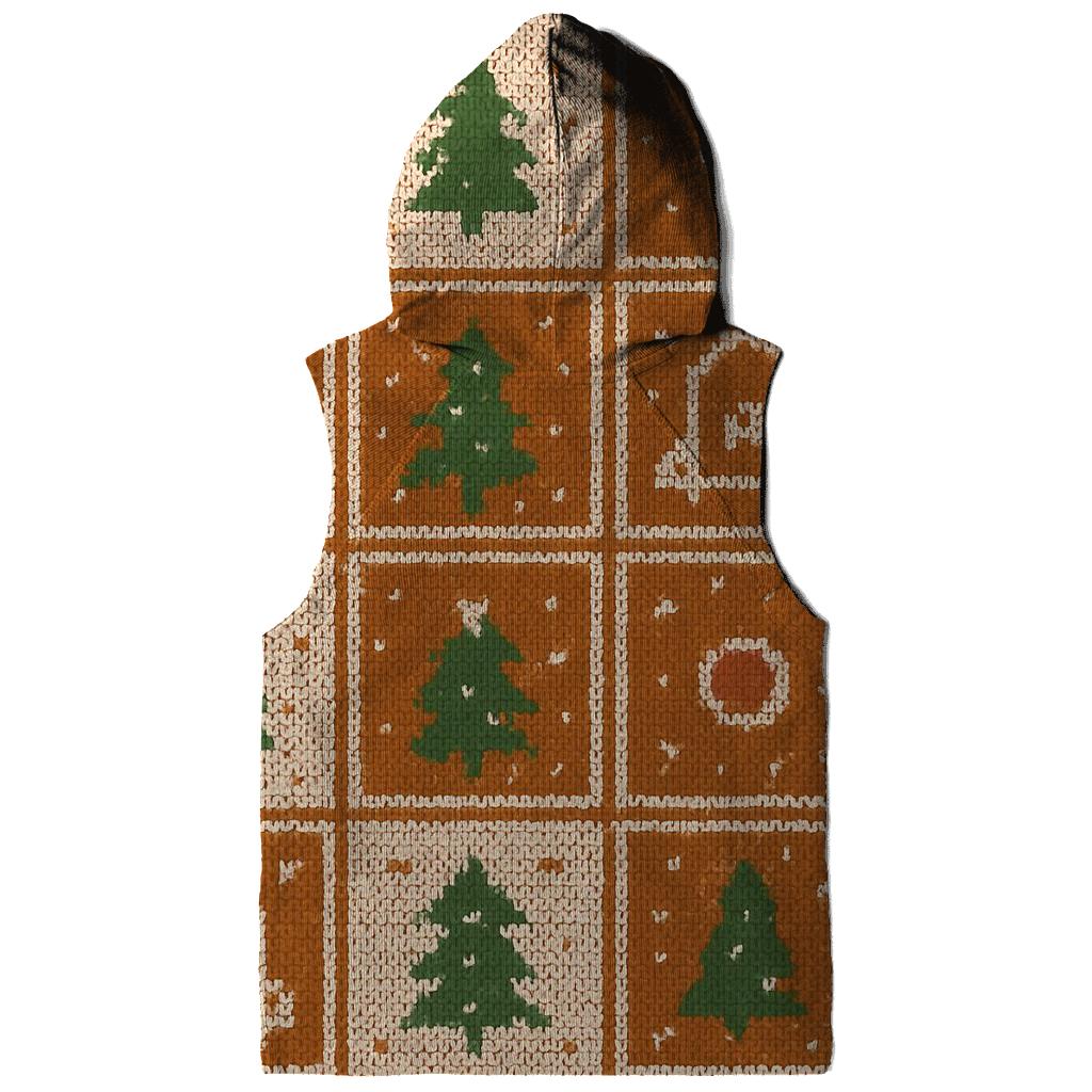 Gingerbread Rocket Village Grid Design zip-up hoodies
