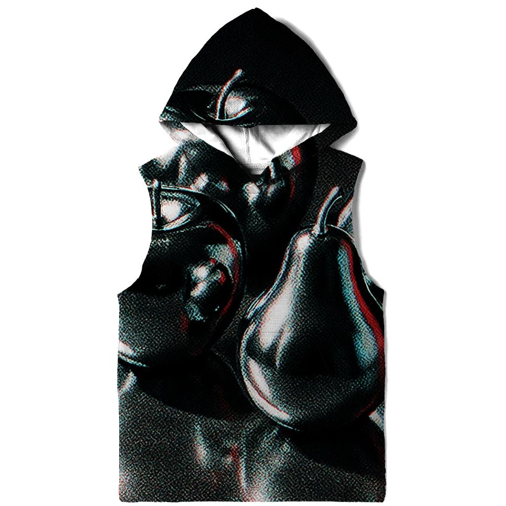 Chrome Fruit Still Life With Glitch Halftone printed hoodies