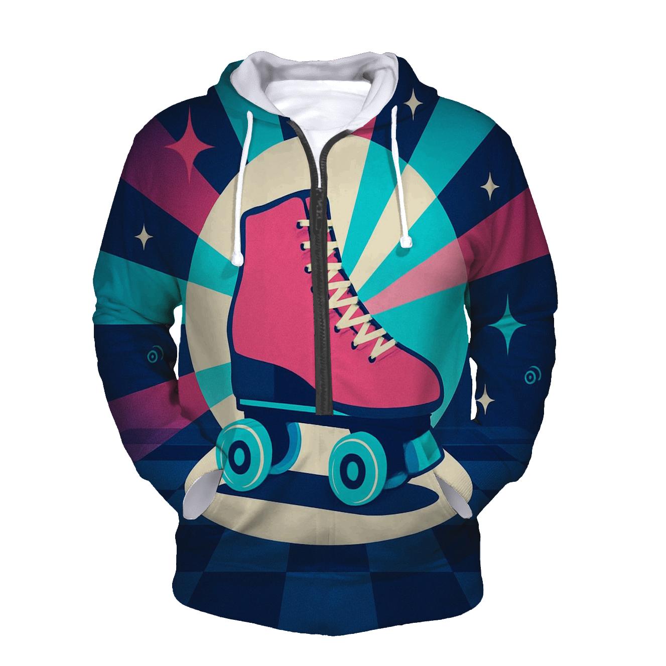 Roller Rink Spotlight Rays embroidered hoodies