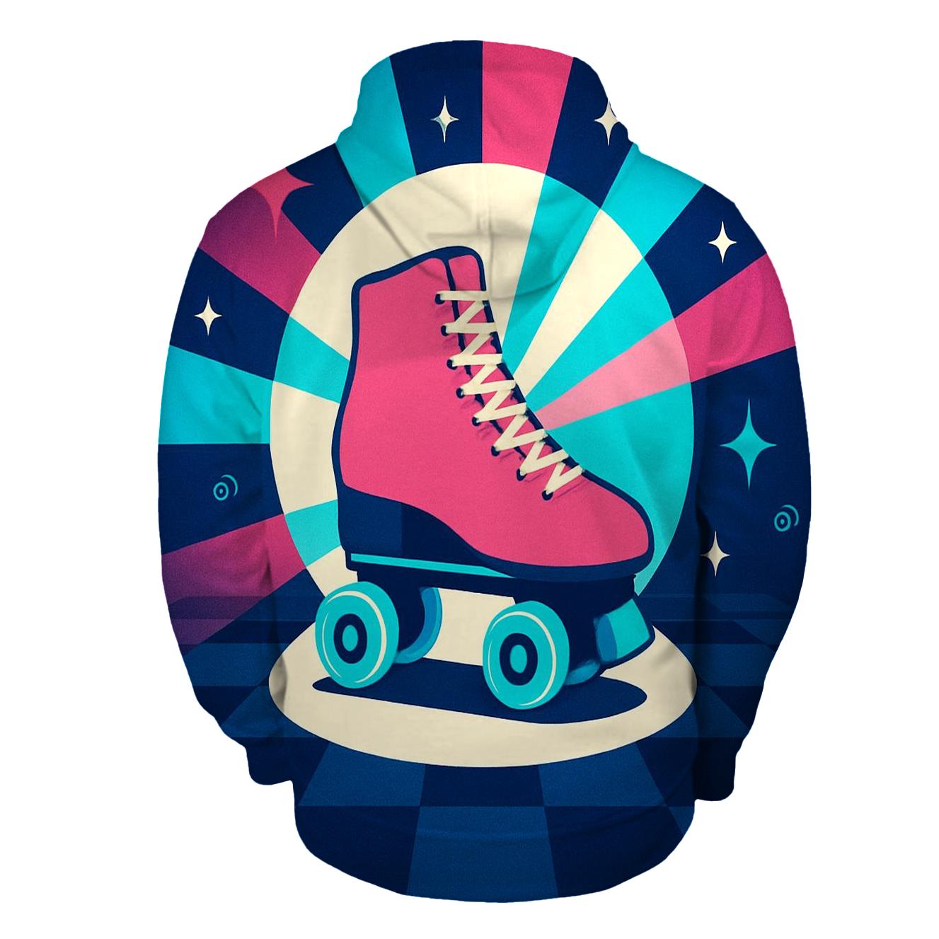 Roller Rink Spotlight Rays embroidered hoodies