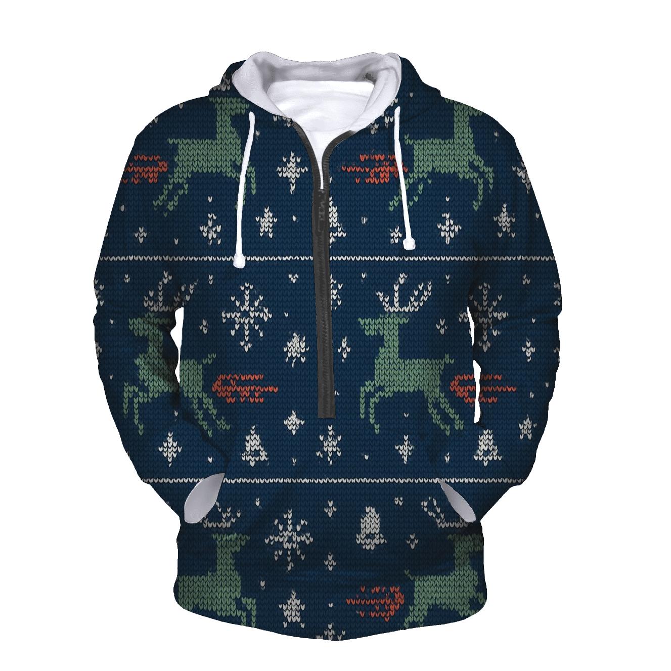 Reindeer Comet Carousel Rows Design heavyweight hoodies