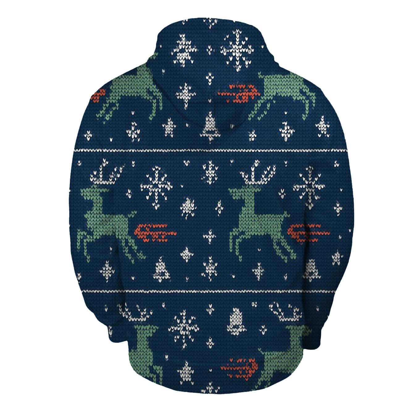 Reindeer Comet Carousel Rows Design heavyweight hoodies