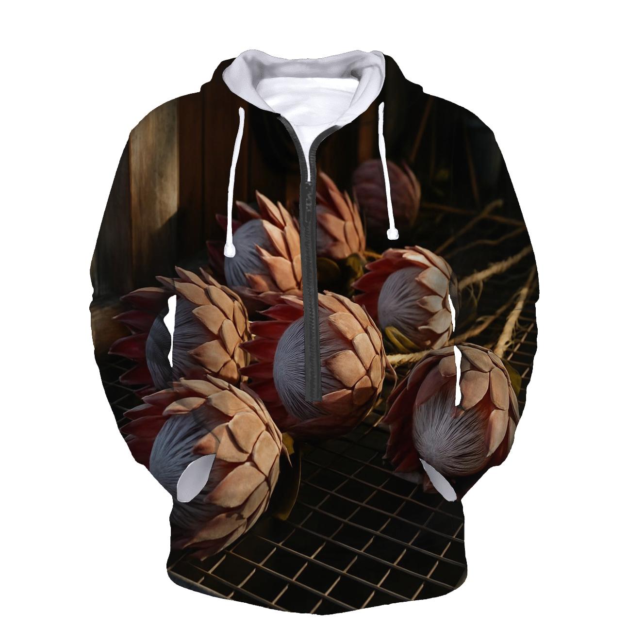 Protea Drying Rack In A Coastal Floristry Shed premium hoodies