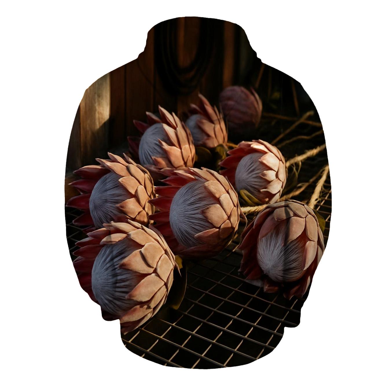 Protea Drying Rack In A Coastal Floristry Shed premium hoodies