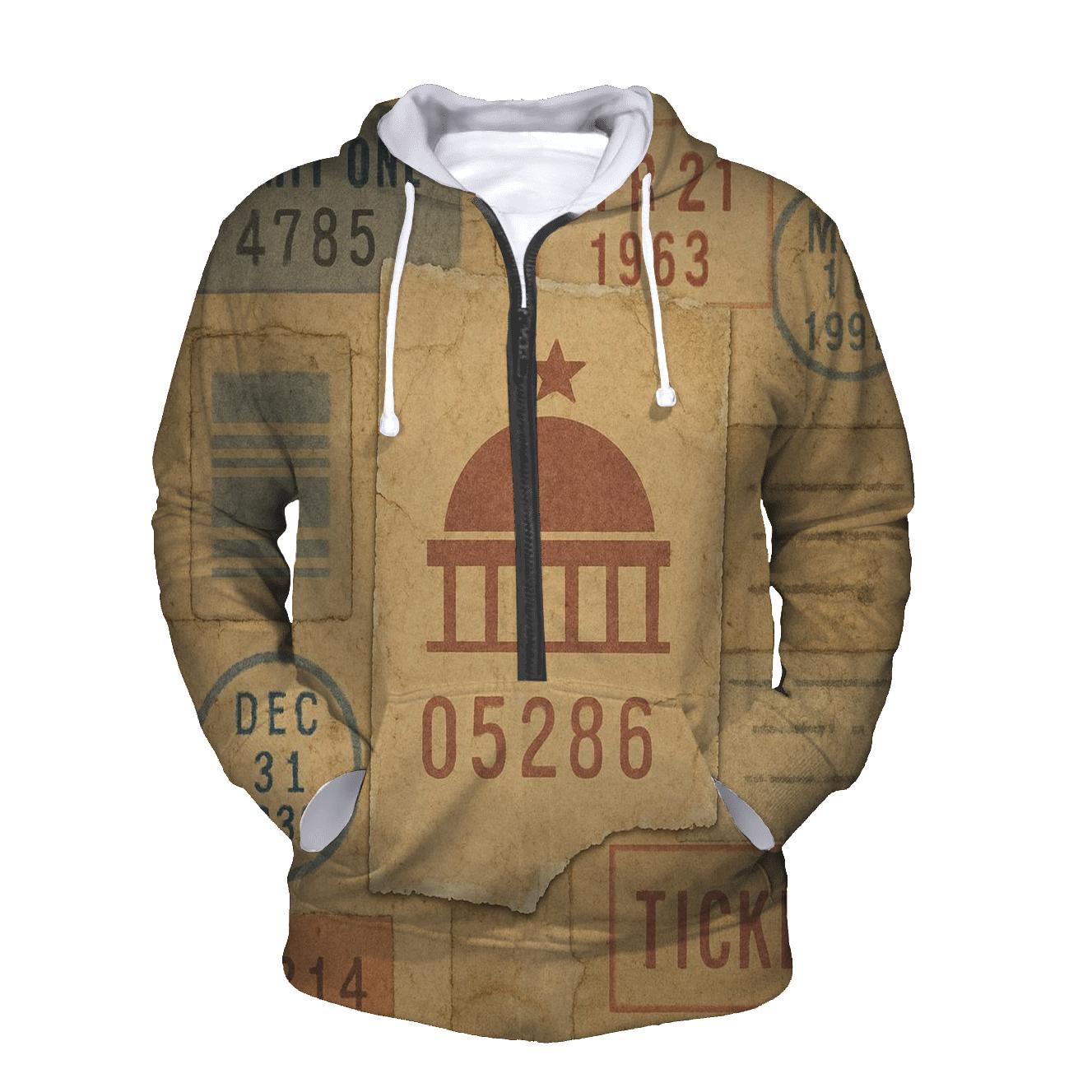 Aged Planetarium Ticket Stub Collage printed hoodies
