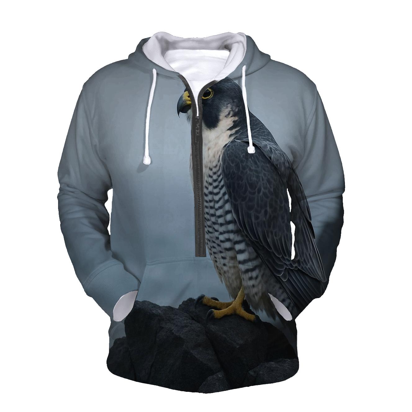 Basalt Perch Sentinel Peregrine Falcon embroidered hoodies