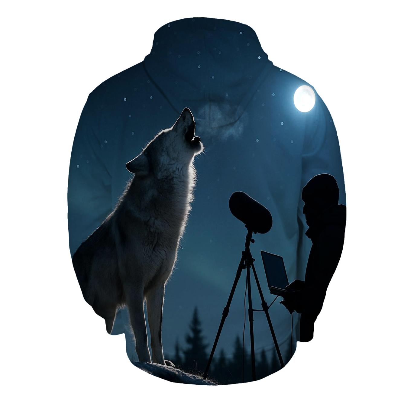 Night Howl Measured By Bioacoustics Team zip-up hoodies