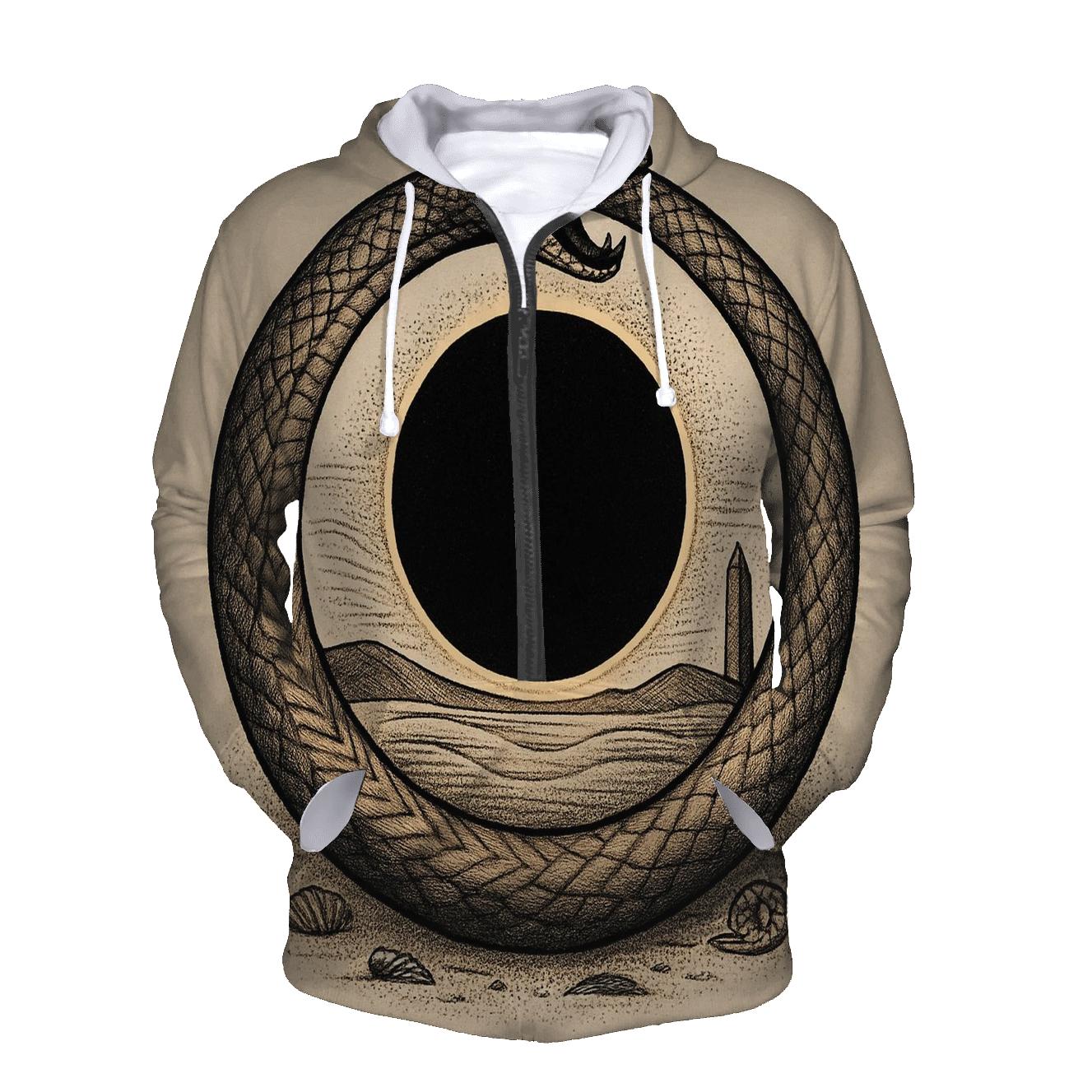 Desert Eclipse Ouroboros zip-up hoodies