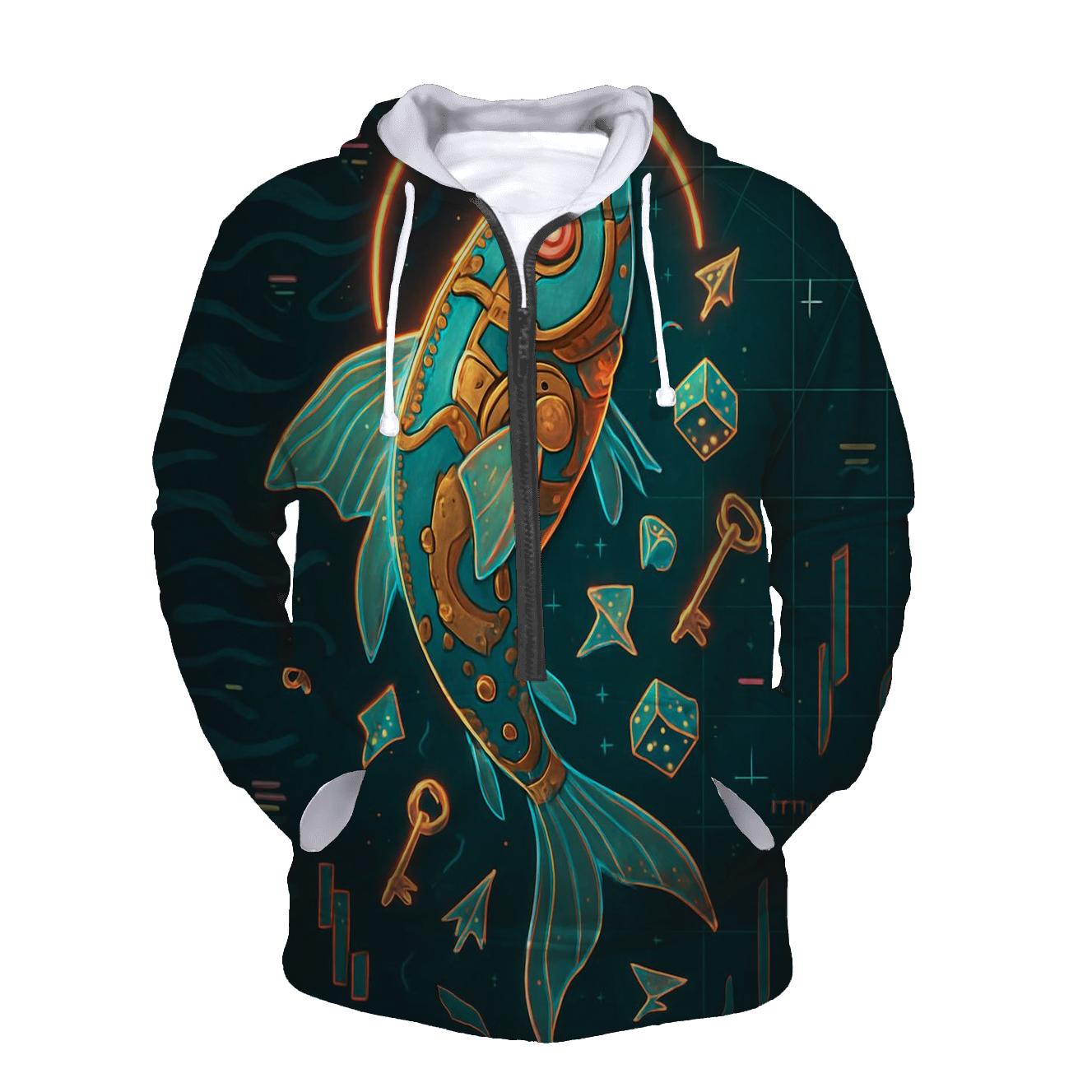 Clockwork Koi Paradox embroidered hoodies