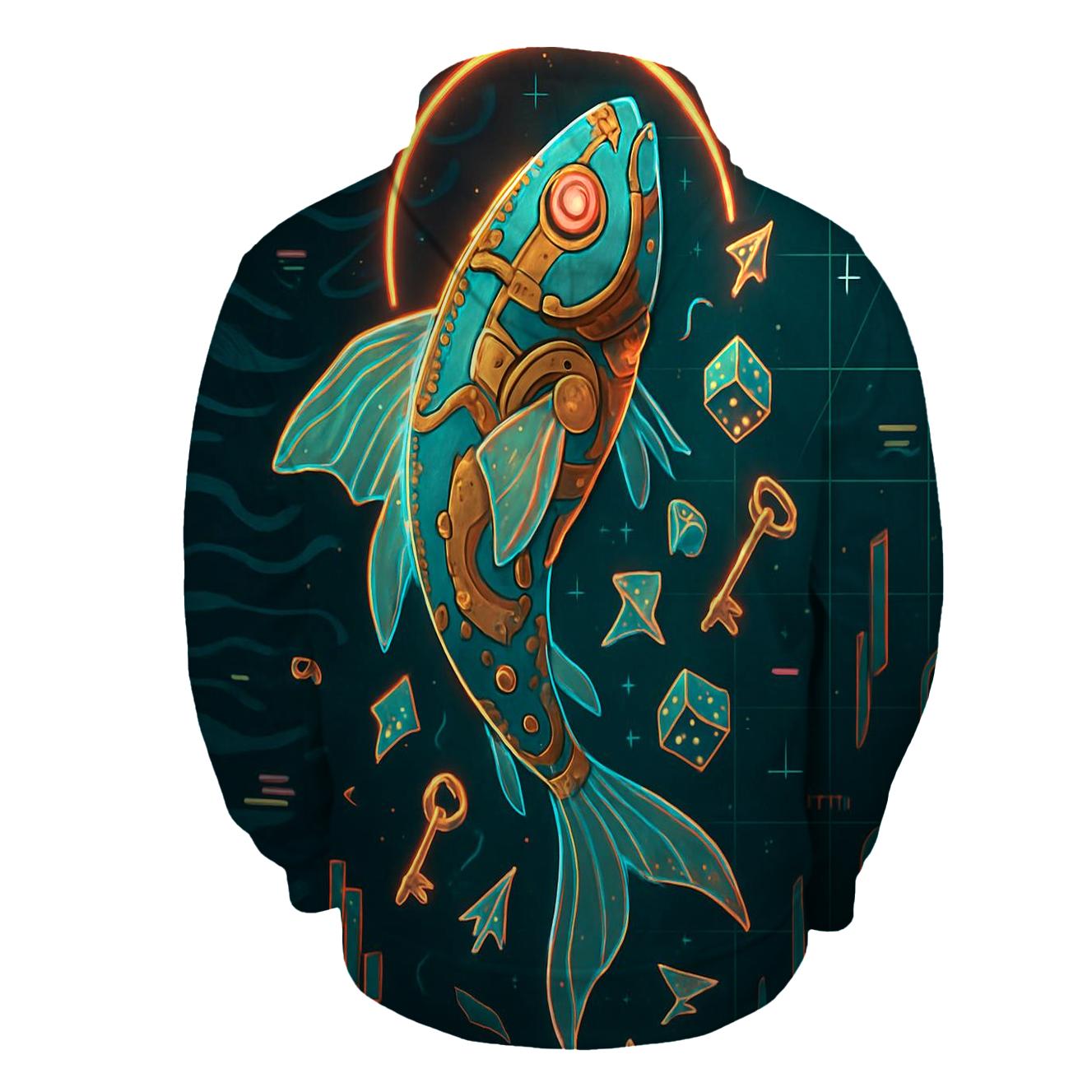 Clockwork Koi Paradox embroidered hoodies