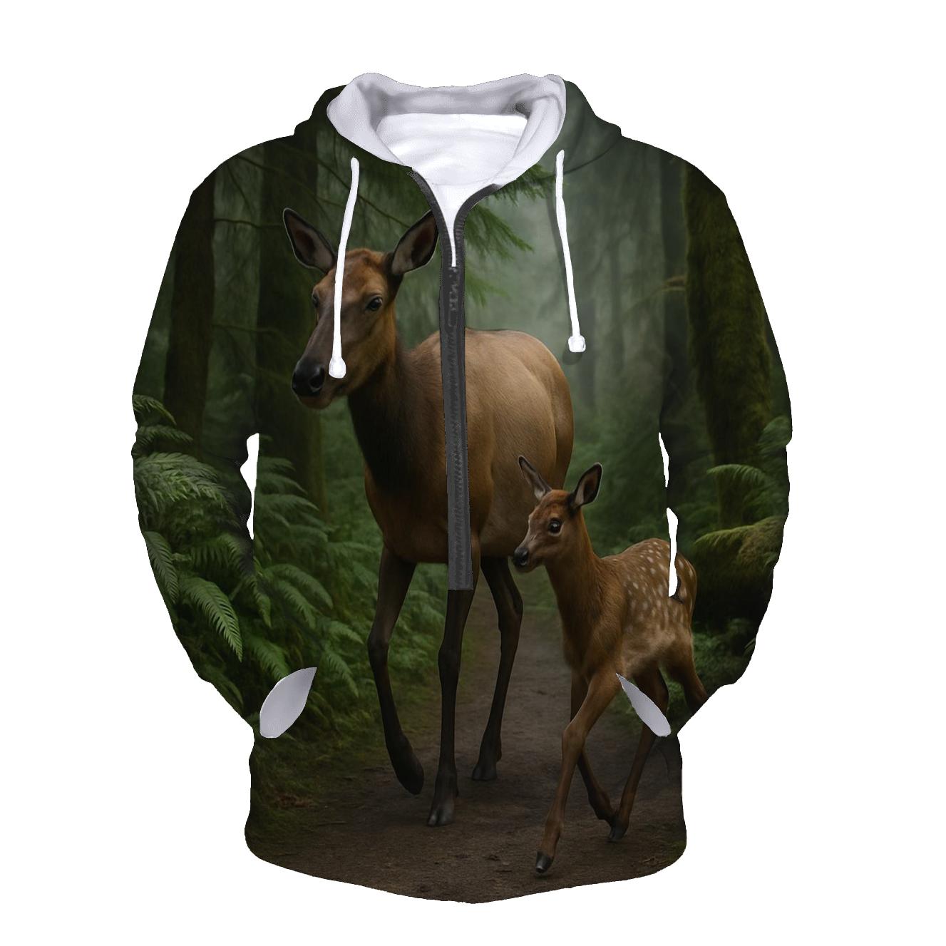Moss Step Wapiti Cow And Calf hoodie designs