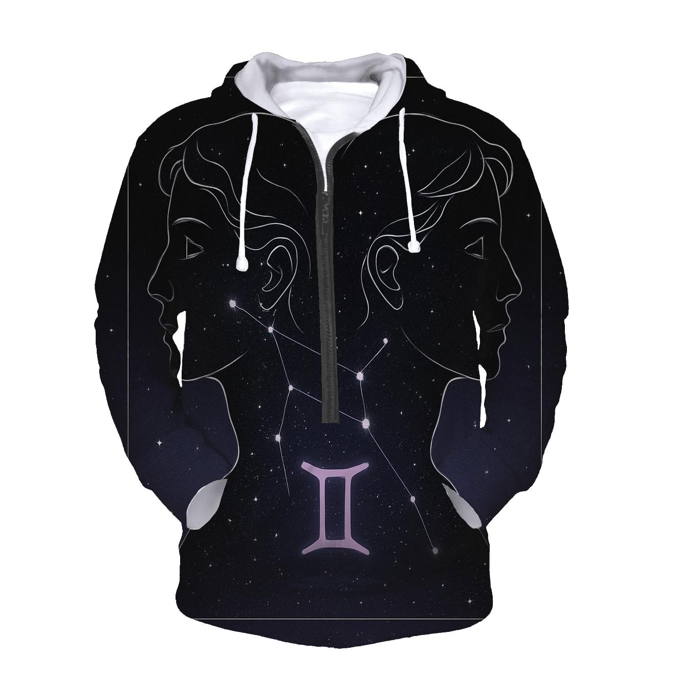 Gemini Twins Mirror Constellation Portrait hoodies fashion