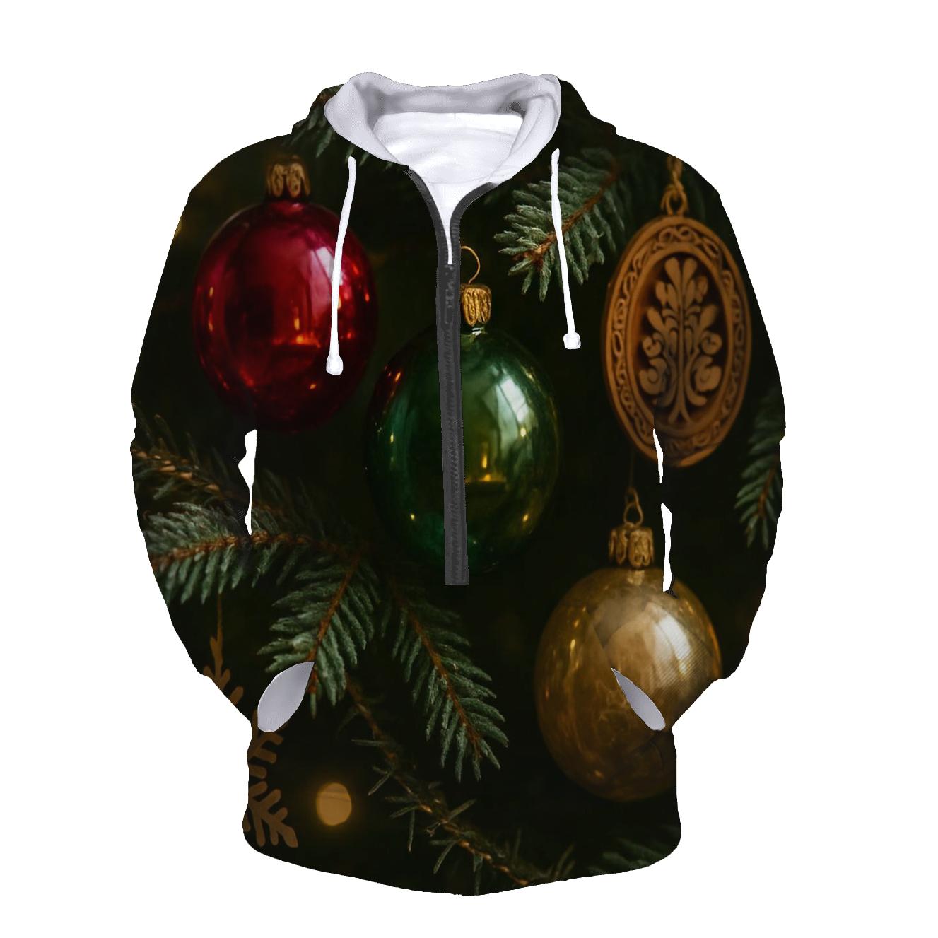Glass Baubles On A Tree Branch Like Tiny Worlds zip-up hoodies