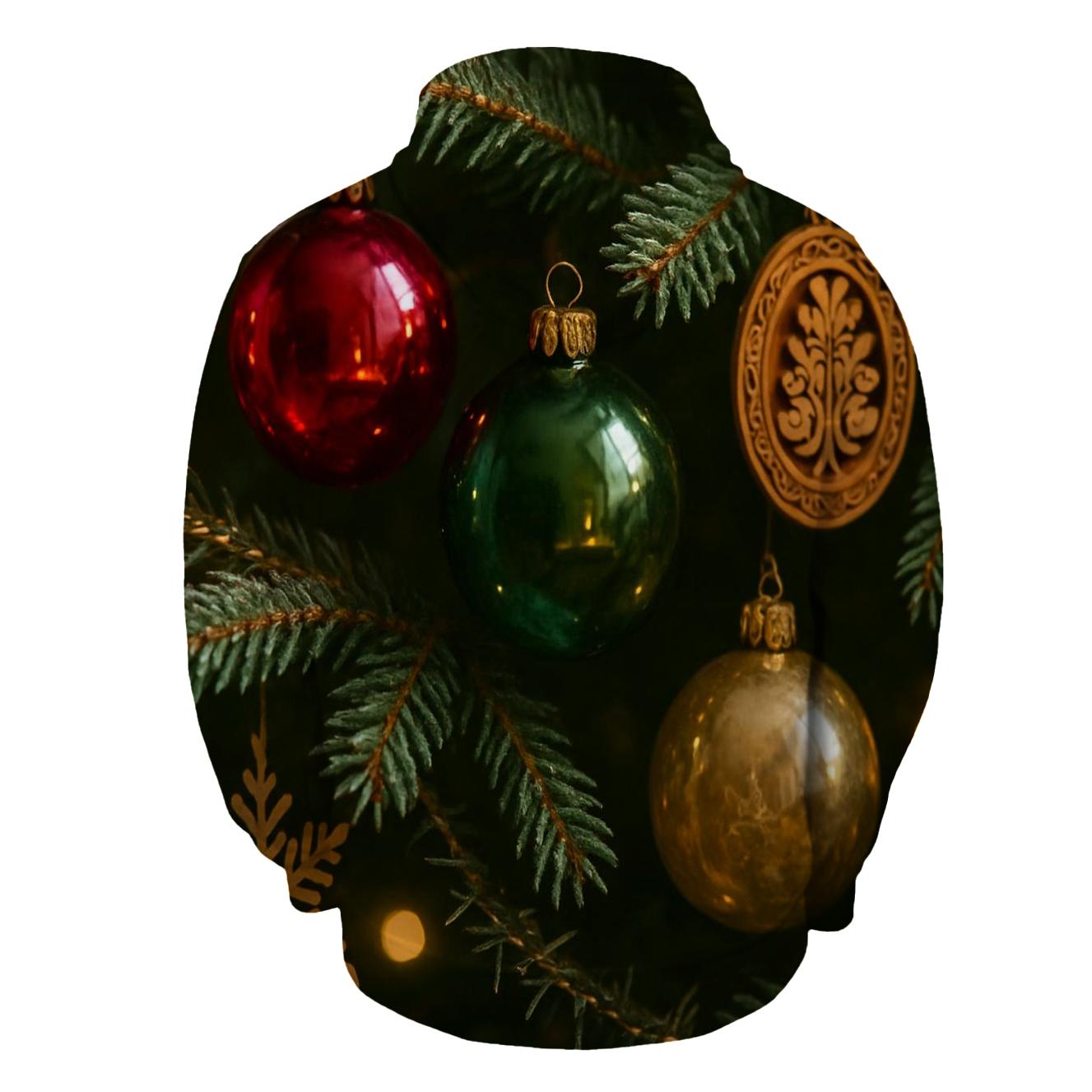 Glass Baubles On A Tree Branch Like Tiny Worlds zip-up hoodies