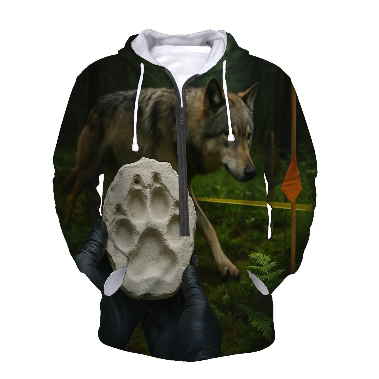 Forest Regeneration Plot With Wolf Track Cast graphic hoodies