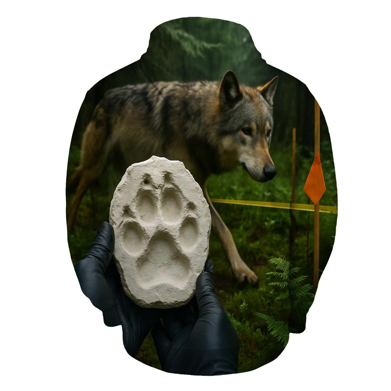 Forest Regeneration Plot With Wolf Track Cast graphic hoodies