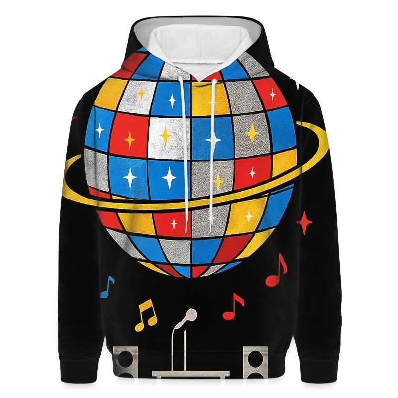 Disco Planet Reflections graphic hoodies