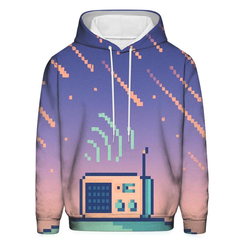 Pixel Radio Meteor Shower graphic hoodies