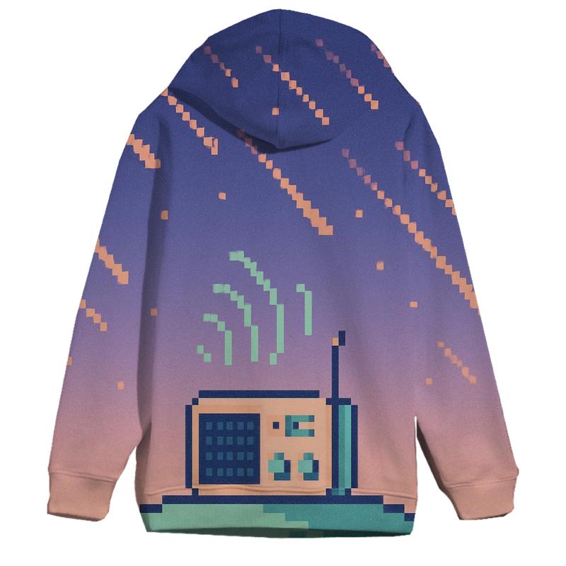 Pixel Radio Meteor Shower graphic hoodies