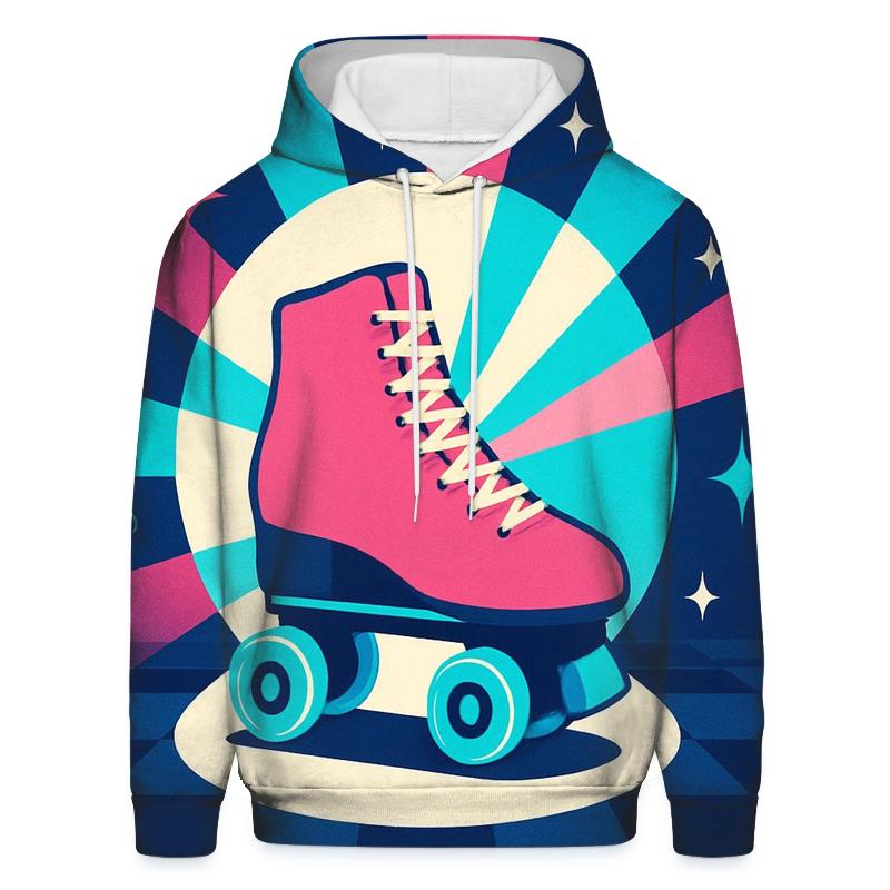 Roller Rink Spotlight Rays printed hoodies