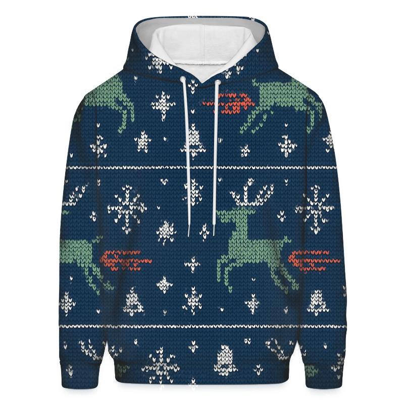 Reindeer Comet Carousel Rows Design premium hoodies