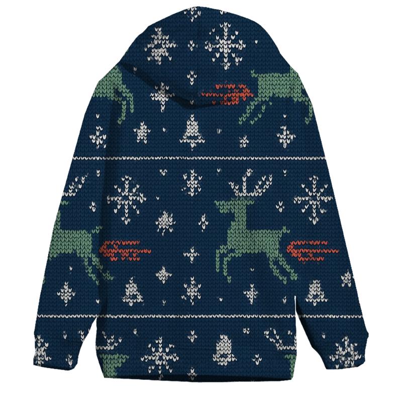Reindeer Comet Carousel Rows Design premium hoodies