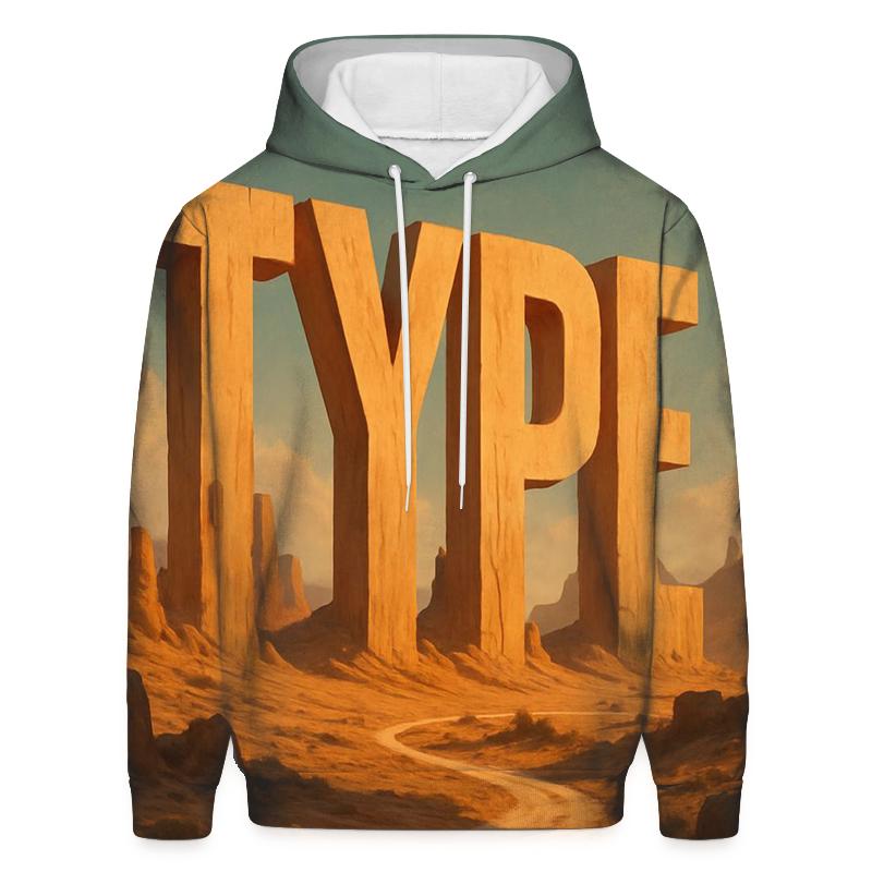 Desert Monolith Typeface Study printed hoodies