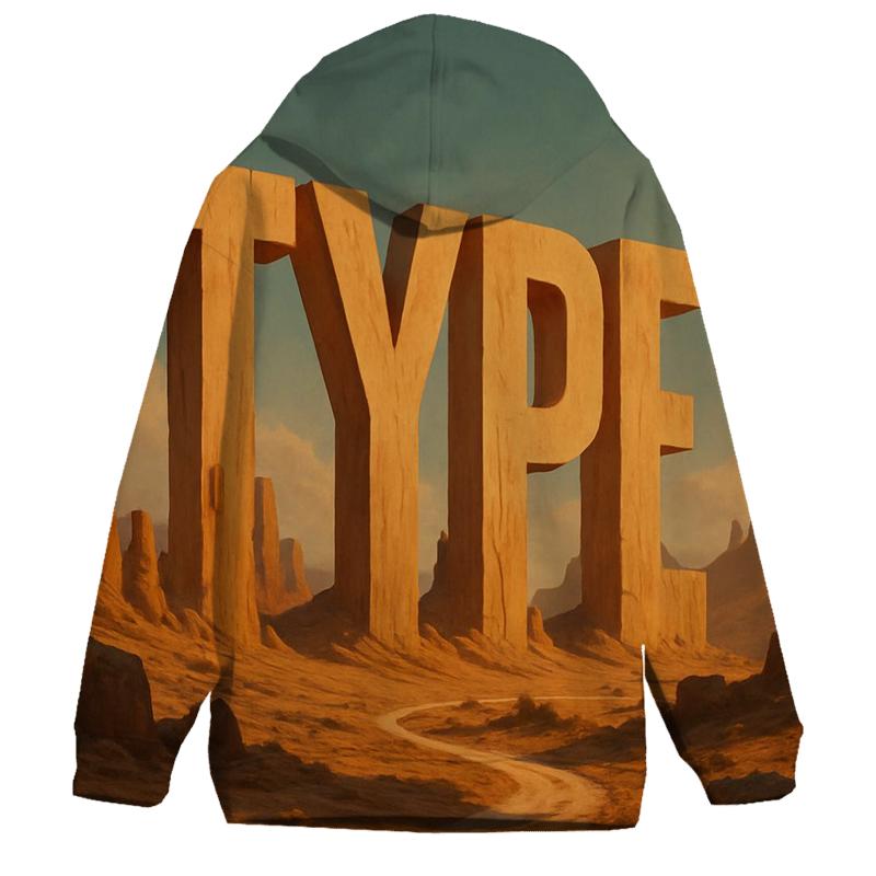 Desert Monolith Typeface Study printed hoodies