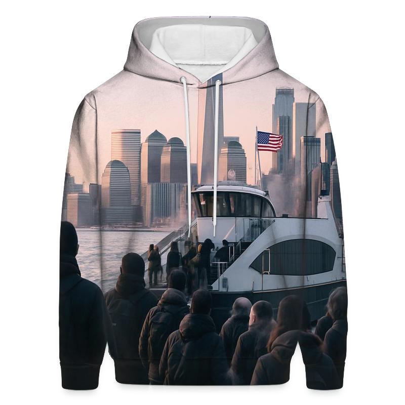 First Ferry Of Winter At Wall Street Pier hoodie trends
