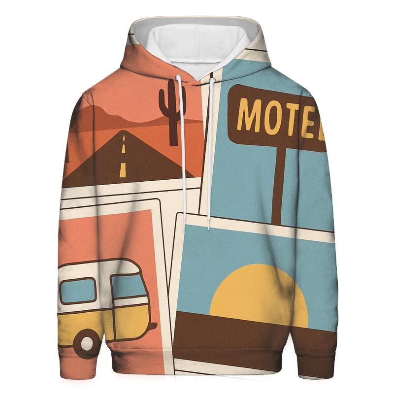 Seventies Road Trip Postcards designer hoodies
