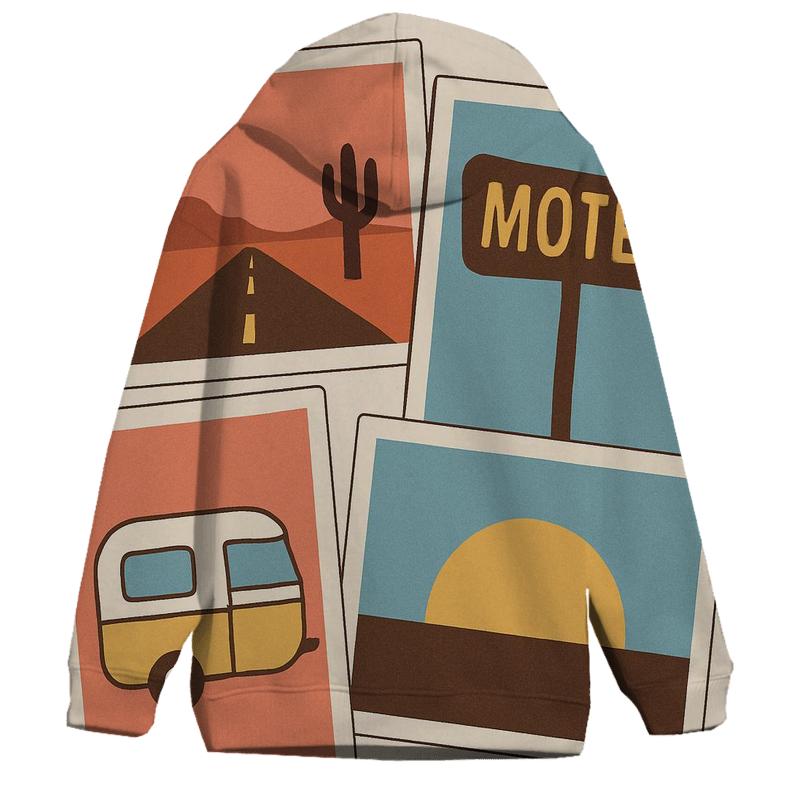 Seventies Road Trip Postcards designer hoodies