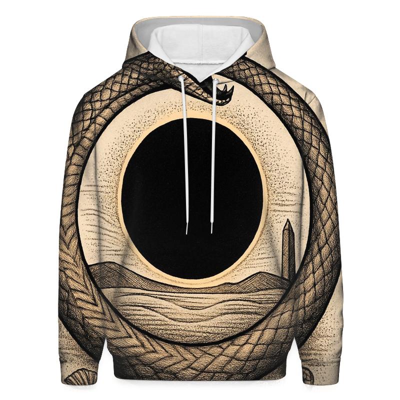 Desert Eclipse Ouroboros embroidered hoodies