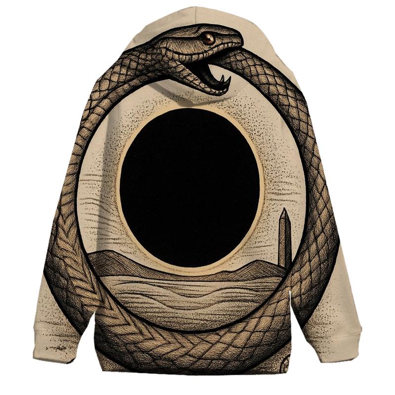 Desert Eclipse Ouroboros embroidered hoodies