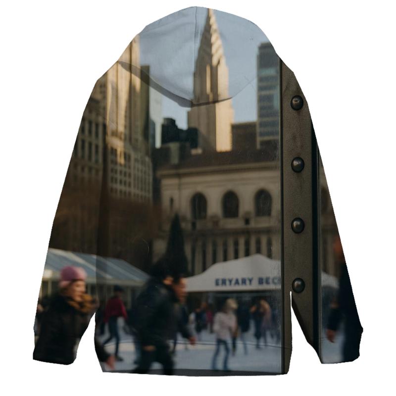 Midtown Reflections In A Bryant Park Ice Rink Window hoodie styles